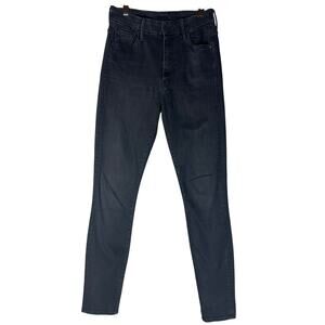 Mother High Waisted Looker Jeans in Blackbird Sz 27 Stretchy Skinny Ankle *Flaw